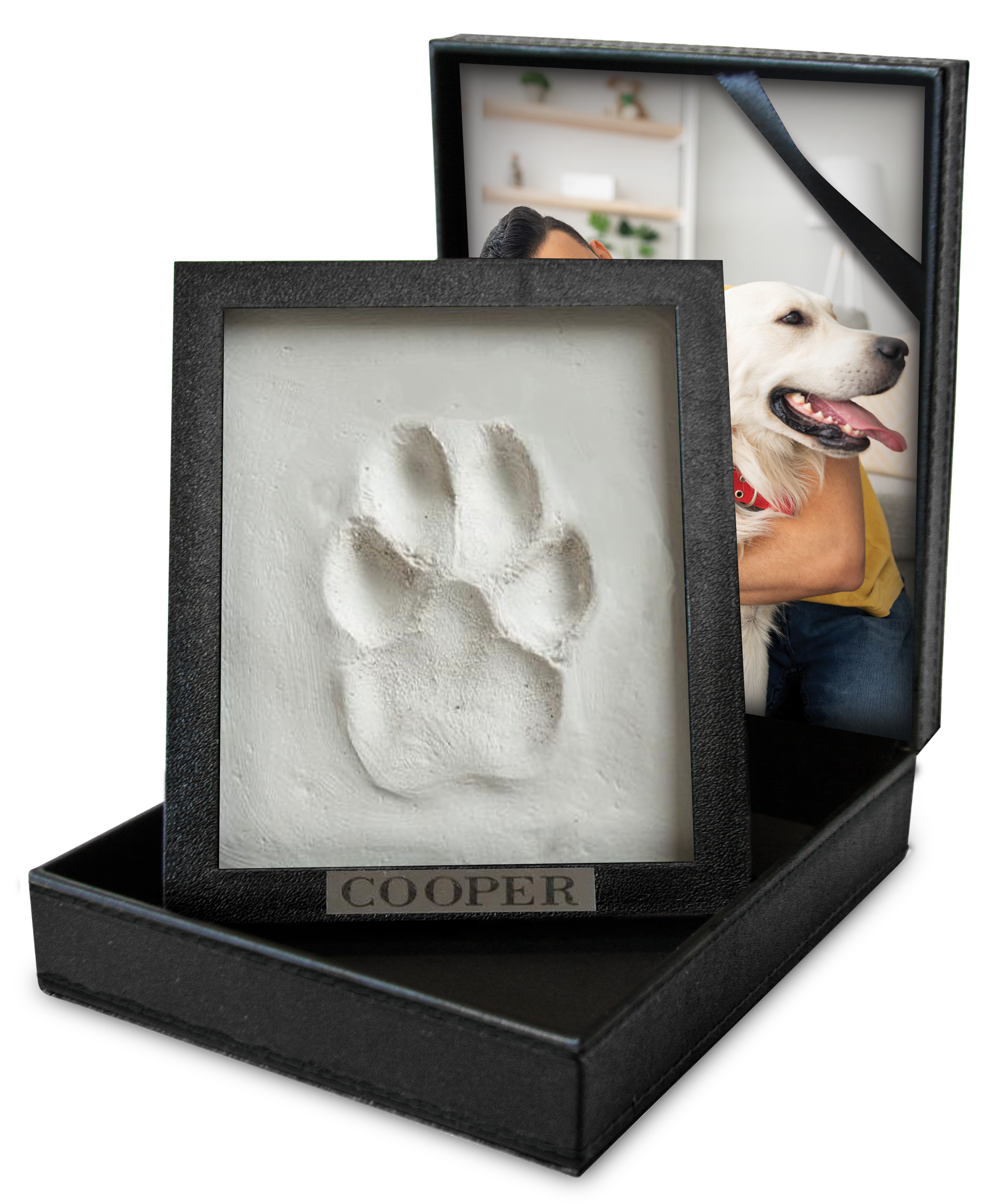 Clay Paw Imprint with Faux Leather Case Image