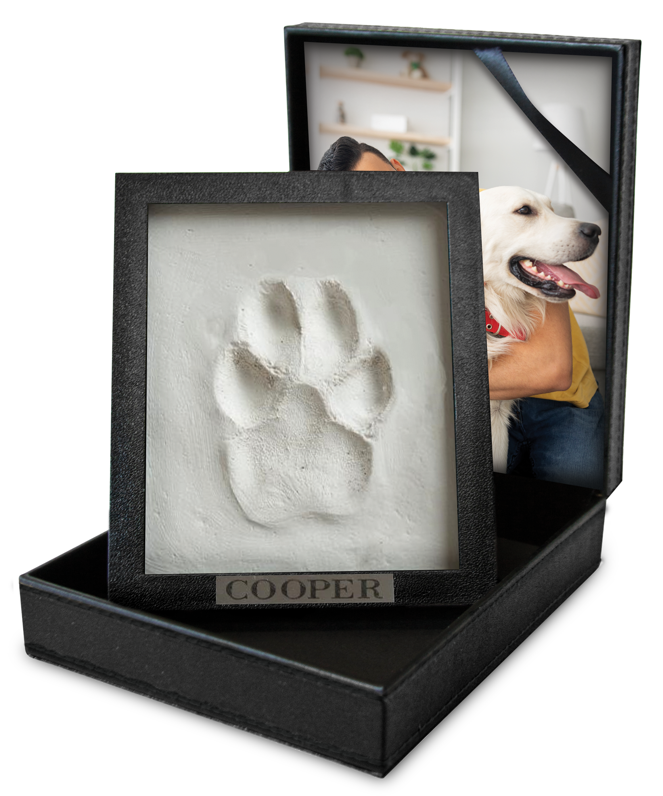 Clay Paw Imprint with Faux Leather Case Image